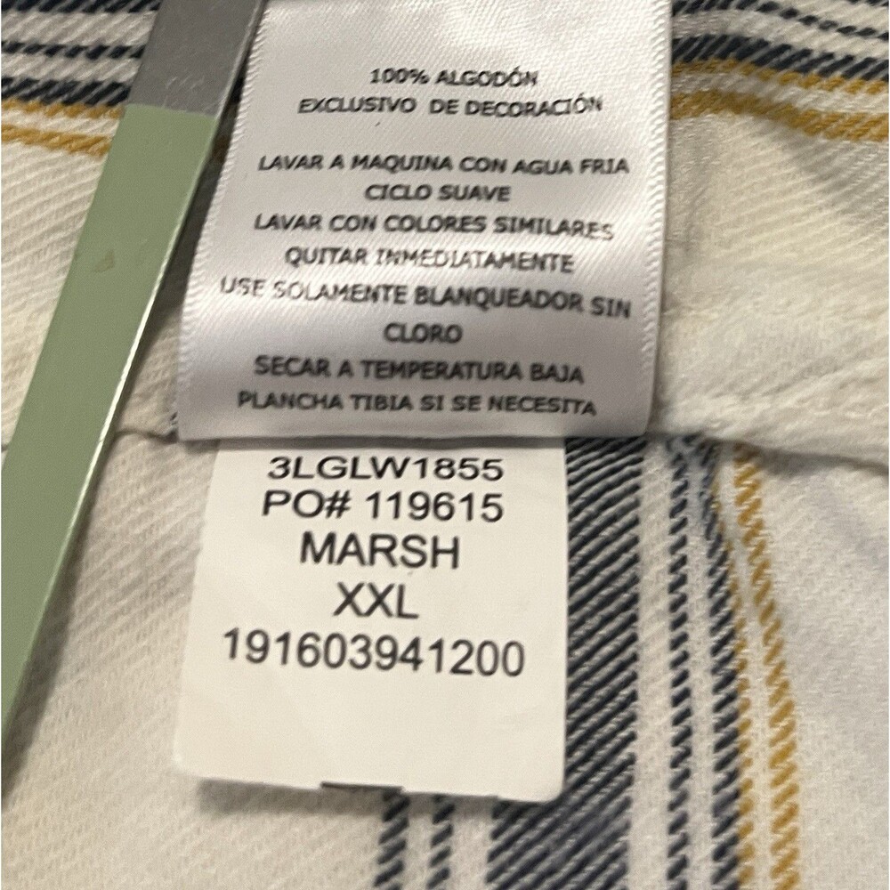 Levi’s Mens XXL Flannel Shirt White Blue Yellow Plaid Button Up Long Sleeve - Picture 13 of 16
